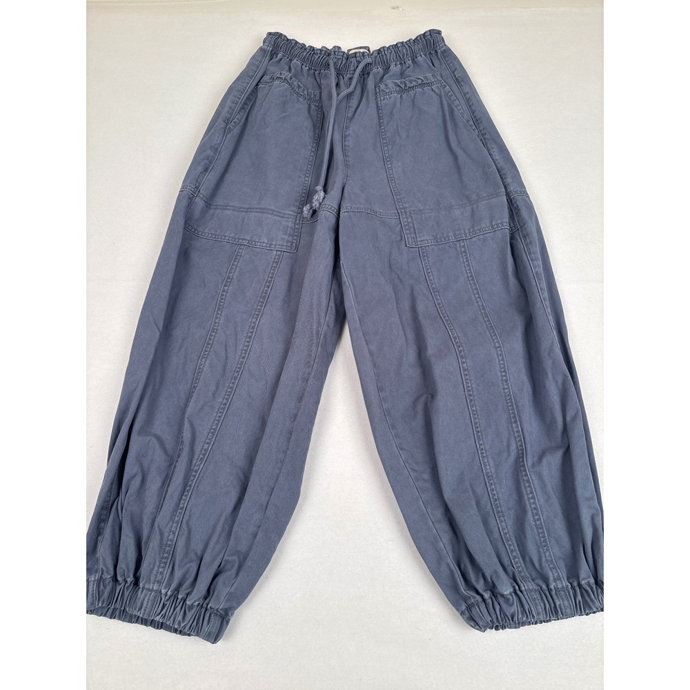 Easel Los Angeles Navy Blue Cotton Twill Jogger Pants Balloon Leg Medium EB56896